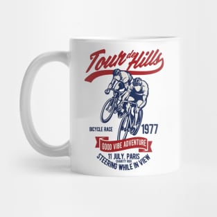 Tour De Hills. For the hipster cycling fanatic and hill climb lover. Mug